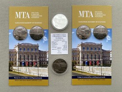 2025 200 éves a Magyar Tudományos Akadémia 20000+3000 Ft ezüst-színesfém emlékérme pár, certi, pros.