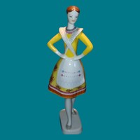 Hollóházi porcelán figura Bujáki táncos lány