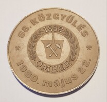 1980.OMBKE 68.közgyűlés Tatabánya plakett