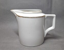 Aranyozott hófehér régi Zsolnay tej kiöntő , nagy méret