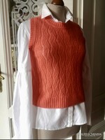 ME+EM XS-S-M cashmere-silk narancs csipkemellény hernyőselyem, kasmír