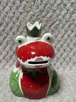 Béka király, porcelán persely, dísztárgy