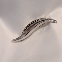 Ezüstözött Cirkon bross 3 cm-es