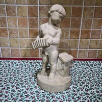 Johannes Hansen Homokkő Szobor Harmónikázó Kisfiú