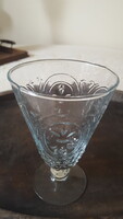 Anjou liliom,dombormintás talpas üvegpohár