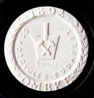 1969. OMBKE 61.Bányász Közgyűlés Budapest Herendi porcelán plakett