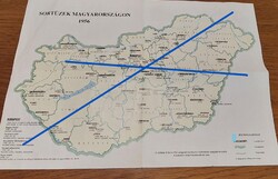 Sortüzek Magyarországon 1956 /térkép Fekete Pál kutatása alapján / magyar,angol nyelv