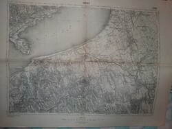 1926.KATONAI TÉRKÉP NYOMAT - EREDETI -SIÓFOK BALATON 46 X 63 CM a képek szerint