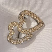 Ezüstözött Cirkon bross 2 cm-es