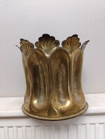 Antik katona I. világháború töltény hüvely lövegváza löveg váza 1 db réz virág militari 366