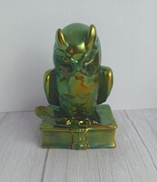 Zsolnay porcelán eozin nagy tudós bagoly"RITKA"!