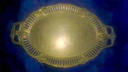 Áttört mintás ,  réz füles tálca 3.