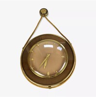 Mechanical wall clock UPG Halle, Germany 1950s