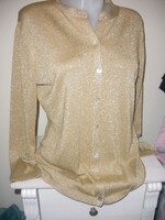 Selyem kardigán, bézs-arany