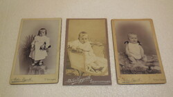 Kabinet fotok  - Atelier Eggert  Szentgotthard , 3 db gyermek fotó , szép állapot