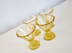 Art deco likőrös pohár készlet (4 db), LV 543