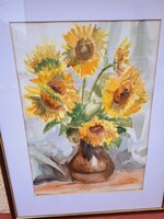 Abonyi Magyar Imre (1939-2010) Napraforgós Csendélet