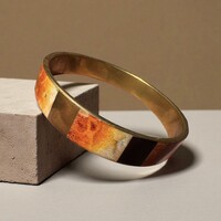Colorful hippie vintage copper bracelet from the 70s – original retro bohemian jewelry for collectors