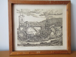 Varga Mátyás rézkarc: BALATONARÁCS, 1989