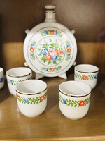 Hollóháza porcelán kulacs + 4 pohár