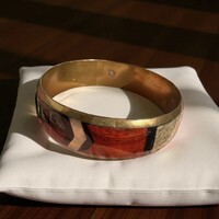 Colorful hippie vintage copper bracelet from the 70s – original retro bohemian jewelry for collectors