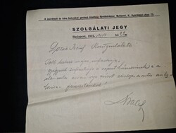 1915, csonkított és béna katonákat gyógyító fürdőkórház, szolgálati jegy