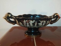 Aranyozott görög gondola tál, 24 karátos arany