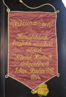 1954, sztálinizmus, nagyon ritka kommunista zászló, Budapest, kiváló közért húsbolt