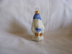 RETRÓ STÍLUSÚ ÜVEG KARÁCSONYFADÍSZ - "HAVAS HÁZIKÓ"!