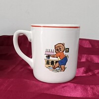 Régi retro Gránit mese bögre mackós