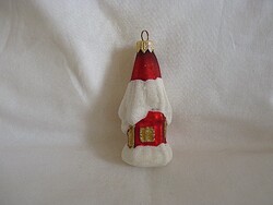 RETRÓ STÍLUSÚ ÜVEG KARÁCSONYFADÍSZ - "HAVAS HÁZIKÓ"!