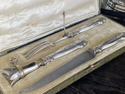 Francia Szecessziós Ezüst Steak - Hús Szervírozó Készlet