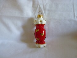 RETRÓ STÍLUSÚ ÜVEG KARÁCSONYFADÍSZ - SZALONCUKOR!