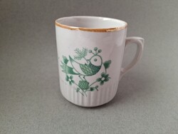 Zsolnay Sinkó madaras zöld bögre, pohár