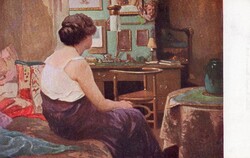 Képeslap:  Komáromi-Kacz festmény.