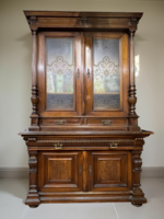 Eredeti, klasszikus ónémet könyvszekrény vagy tálalószekrény