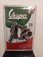 Nagyméretű, ÚJ, FÓLIÁS VESPA FÉMTÁBLA (60x40 cm) – Nostalgic-Art