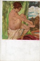 Képeslap:  Magyar-Mannheimer festmény.