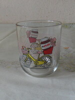Nutella biciklis, kerékpáros üveg pohár