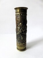 Régi Hadifogoly Munka Kis Méretű Töltény Hüvely Ibolya Váza 1956