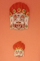 Mahakala porcelán maszk pár