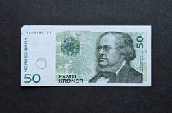Norvégia 50 Kroner / Korona 2000, (egyik sarka sérült).