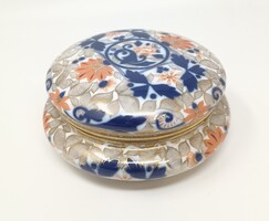 Oepiag royal Imari patterned, gold-plated porcelain bonbonnier