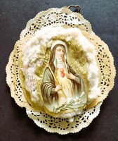 Cca. 1918 RÉGI KARÁCSONY KARÁCSONYFADÍSZ MADONNA SZŰZ MÁRIA KOLOSTOR - APÁCA MUNKA MUZEÁLIS