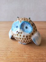 Aquincumi aquazur festésű porcelán bagoly