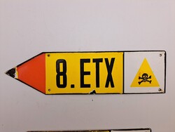 Valami halálfejes tábla - zománc - balos