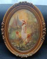 Sz. Varga Szidónia - Kerti idill  40x30 olajfestmény