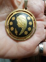24 karátos- aranyozással-MÁRIA - medál-- ANTIK -(egyedi készített)-exclusív ékszer - szép--állapotu.