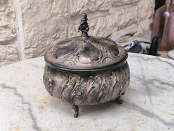 Cukor doboz bonbonier cukor tartó ezüst jellegű rokokó bécsi barokk stílusú