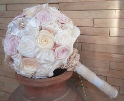 Pastel Rose tartós menyasszonyi csokor, örökcsokor